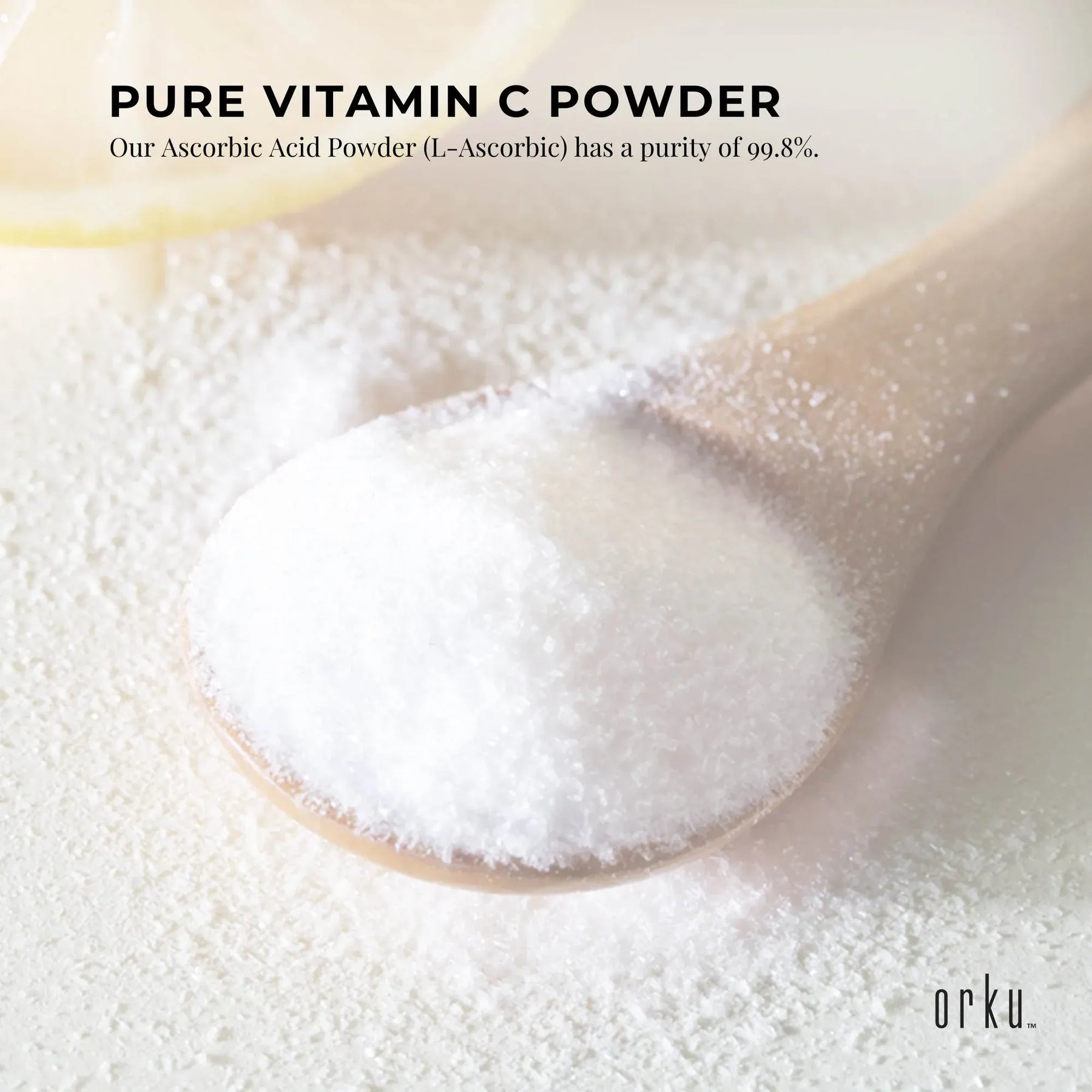 Orku Bulk 20Kg Vitamin C Powder Pure L-Ascorbic Acid - USP Grade Non-GMO