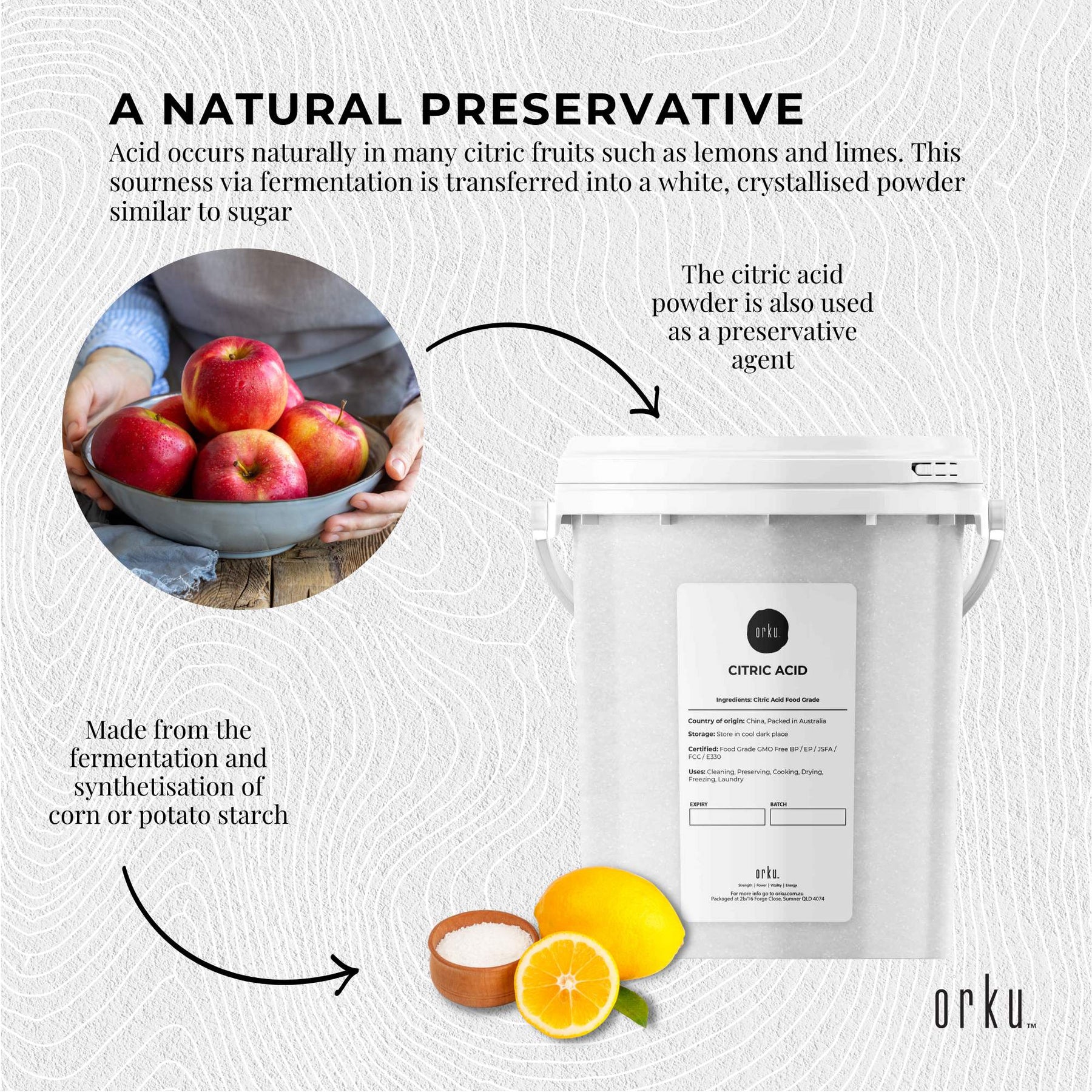 1.2Kg Food Grade Anhydrous GMO Free Citric Acid Powder Tub Preservative Free - SuperSaverAU - view 4