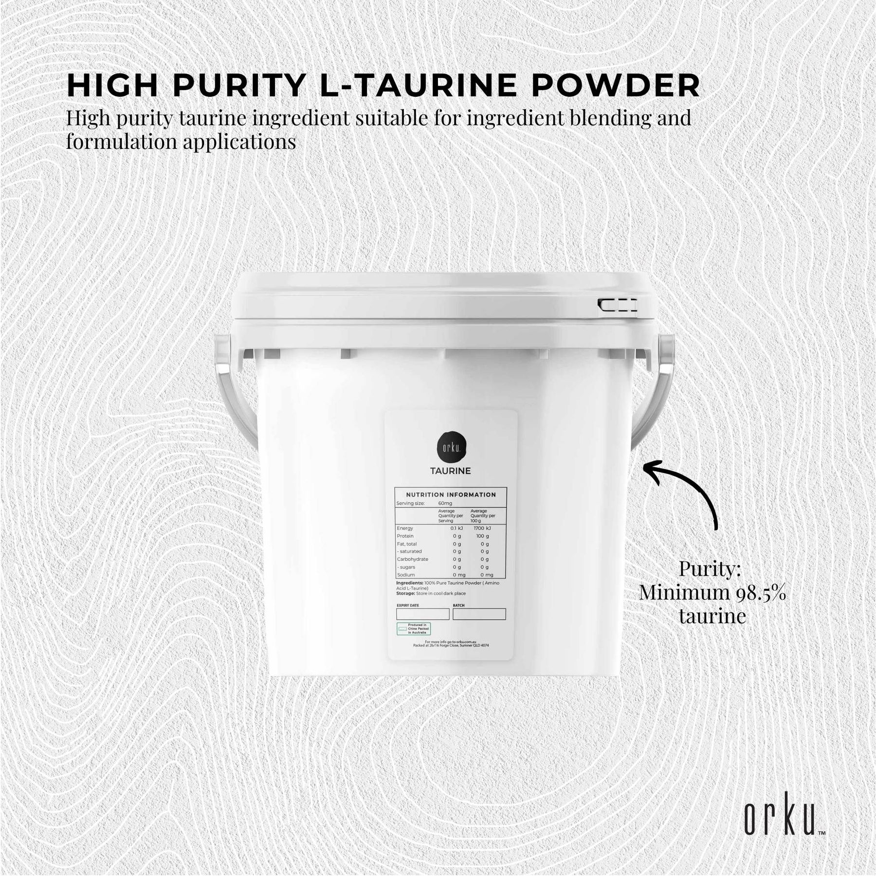 Pharmaceutical Grade 5Kg Taurine Powder Pure Amino Acid Vitamin Supplement
