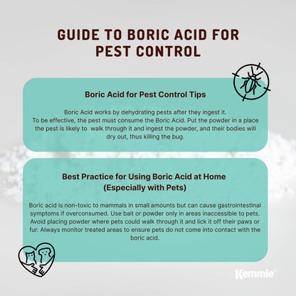 Boric Acid Powder 1Kg - 99.9% Pure, Fully Soluble, Pest Control for Ants & Roaches