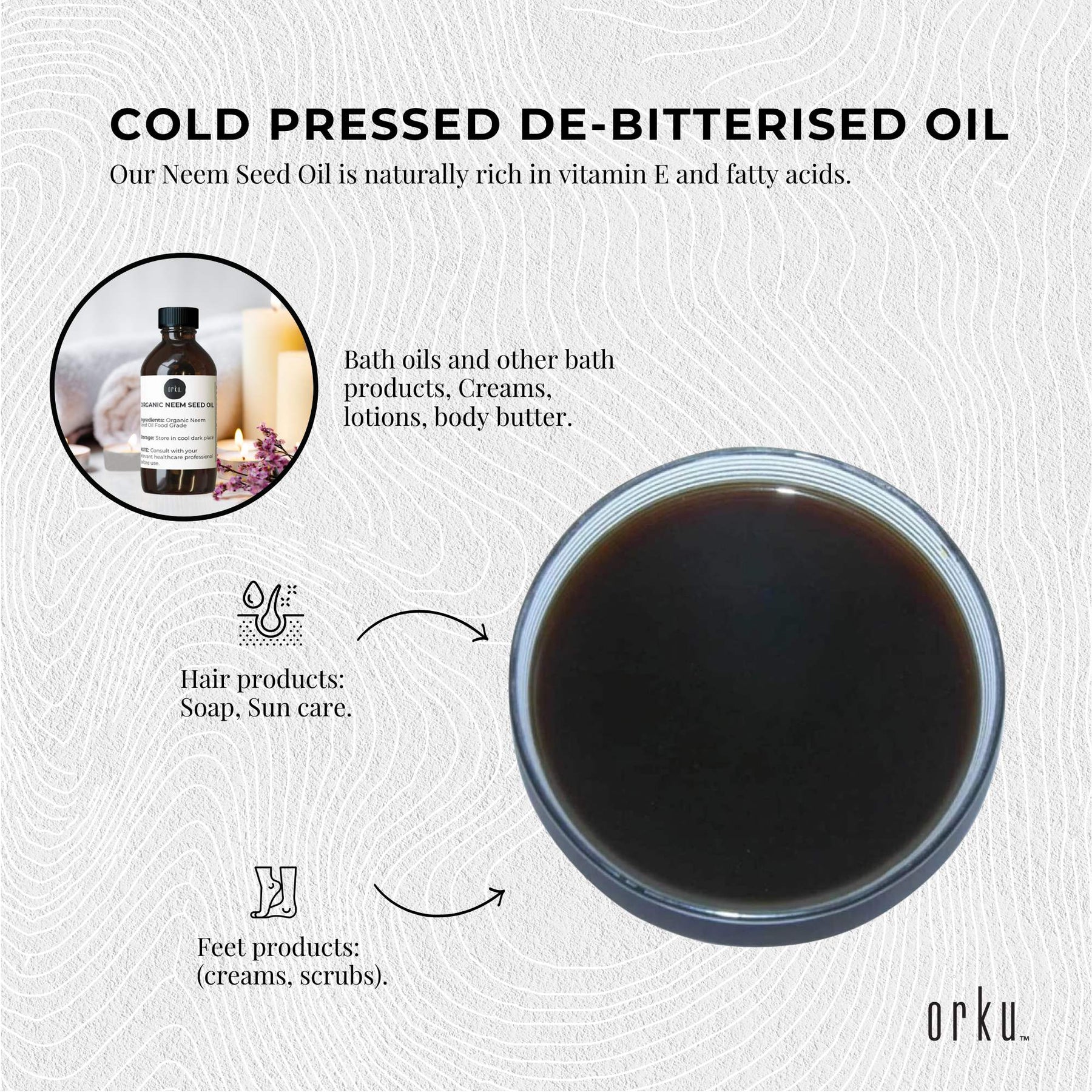Orku 30ml Organic Neem Seed Oil - Debitterised Cold Pressed Azadirachtin Indica - SuperSaverAU - view 5