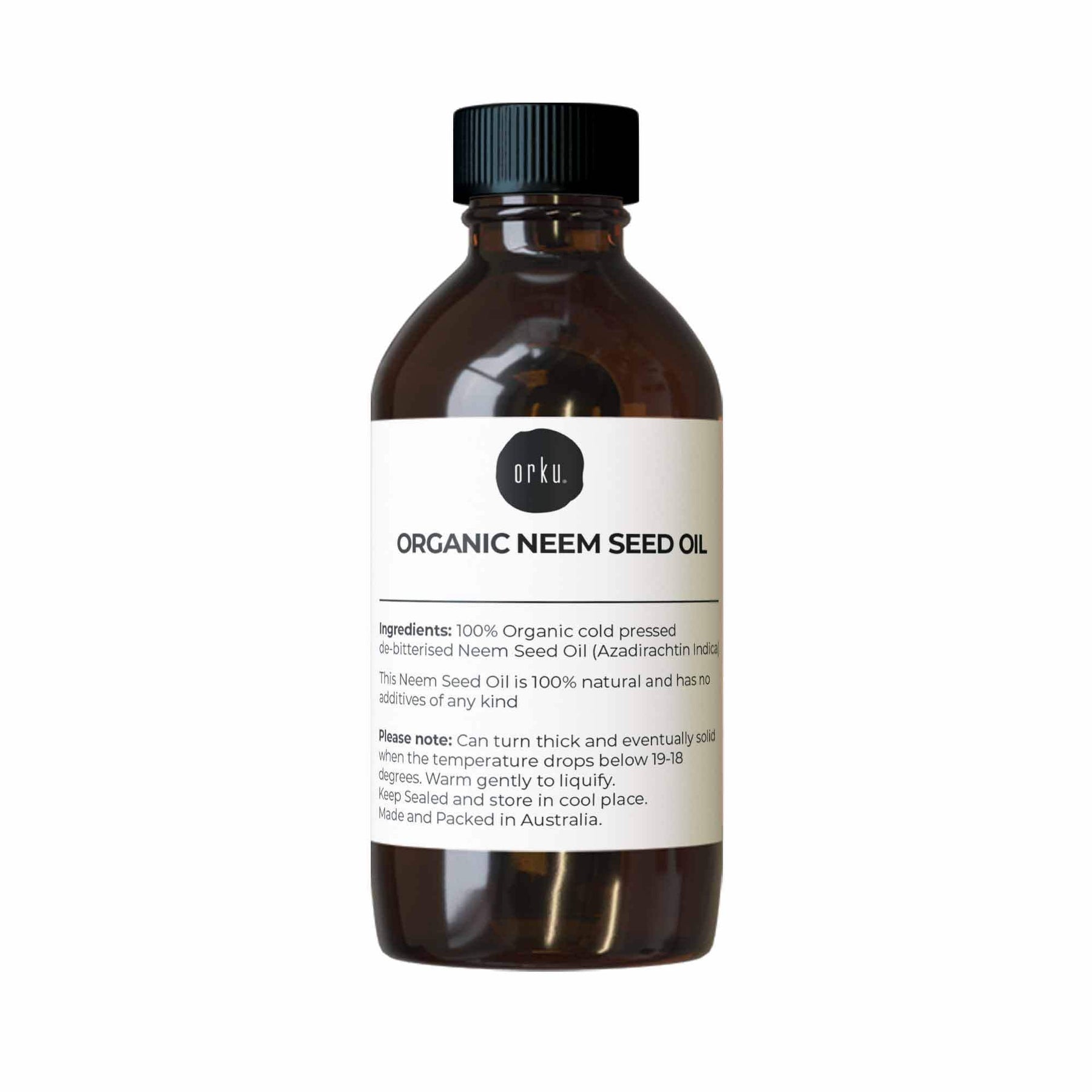 Orku 100ml Organic Neem Seed Oil  Debitterised Cold Pressed Azadirachtin Indica - SuperSaverAU - view 1