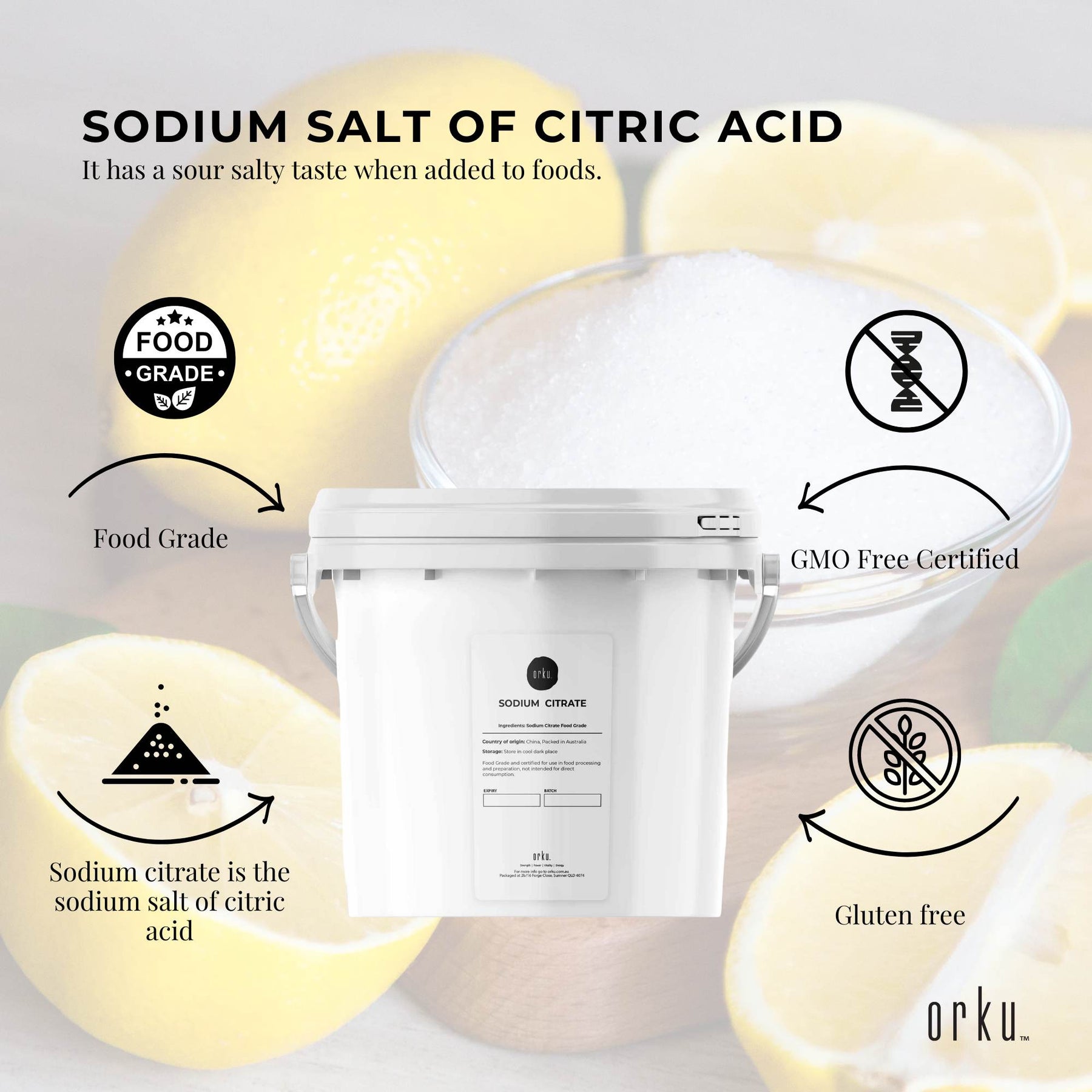 5Kg Sodium Citrate Powder Tub - Trisodium Food Grade Acid Salt Preservative - SuperSaverAU - view 3
