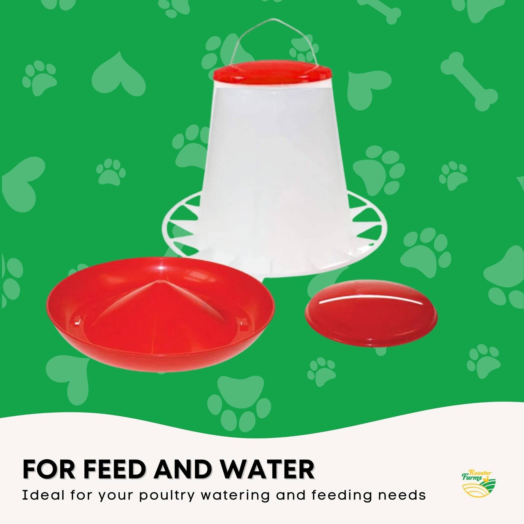 Rooster Farms 3Kg Automatic Chicken Feeder - Plastic Poultry Seed Bucket - SuperSaverAU - view 3