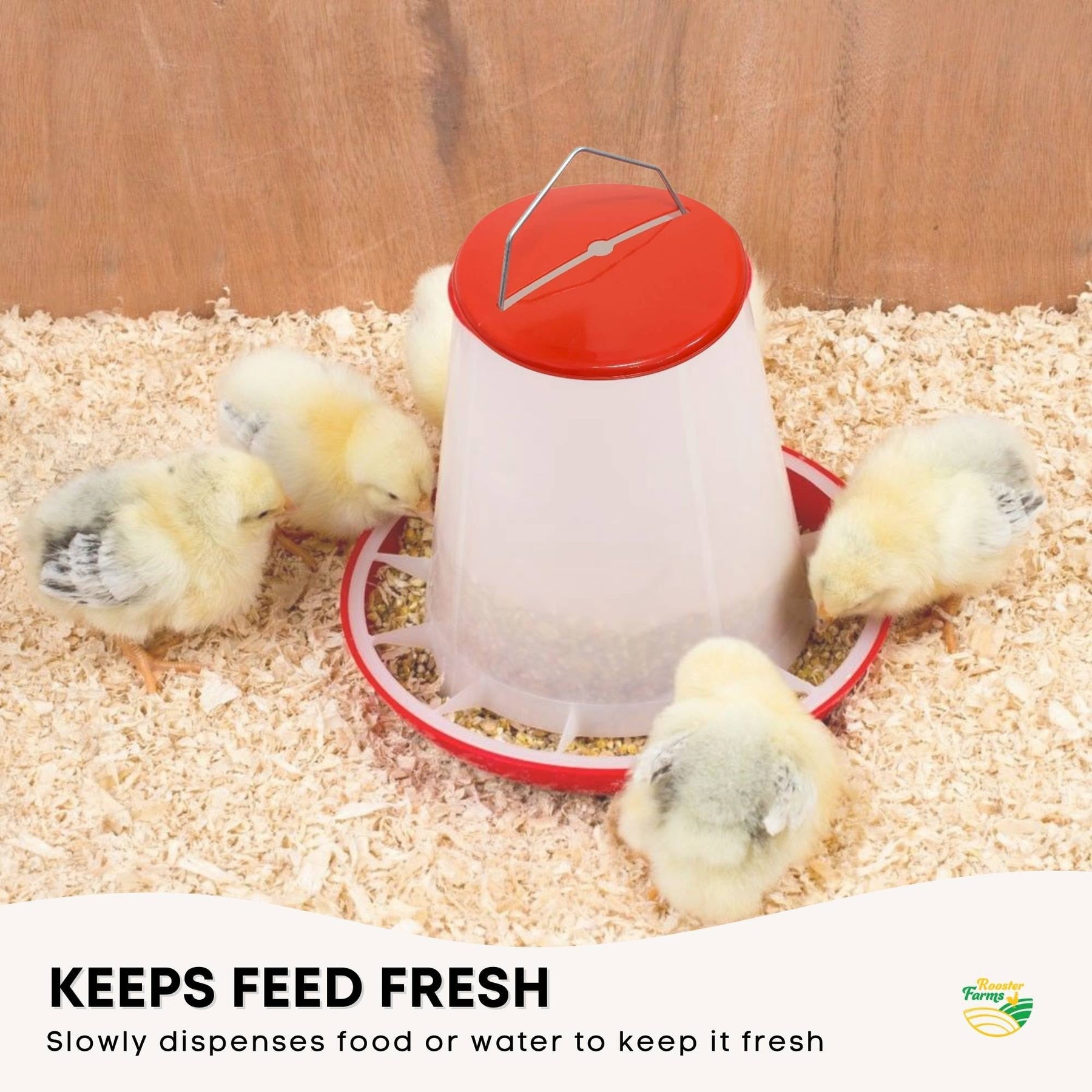 Rooster Farms 9Kg Automatic Chicken Feeder - Plastic Poultry Seed Bucket - SuperSaverAU - view 4