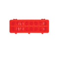 30cm Red Poultry Feeder with Guard - Plastic Flip Top Trough for Chickens - SuperSaverAU - view 1