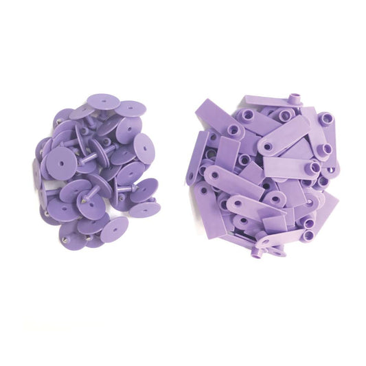 Cattle Ear Tags 100x 5x2cm Purple for Sheep, Pig, Cow - Durable Thermoplastic