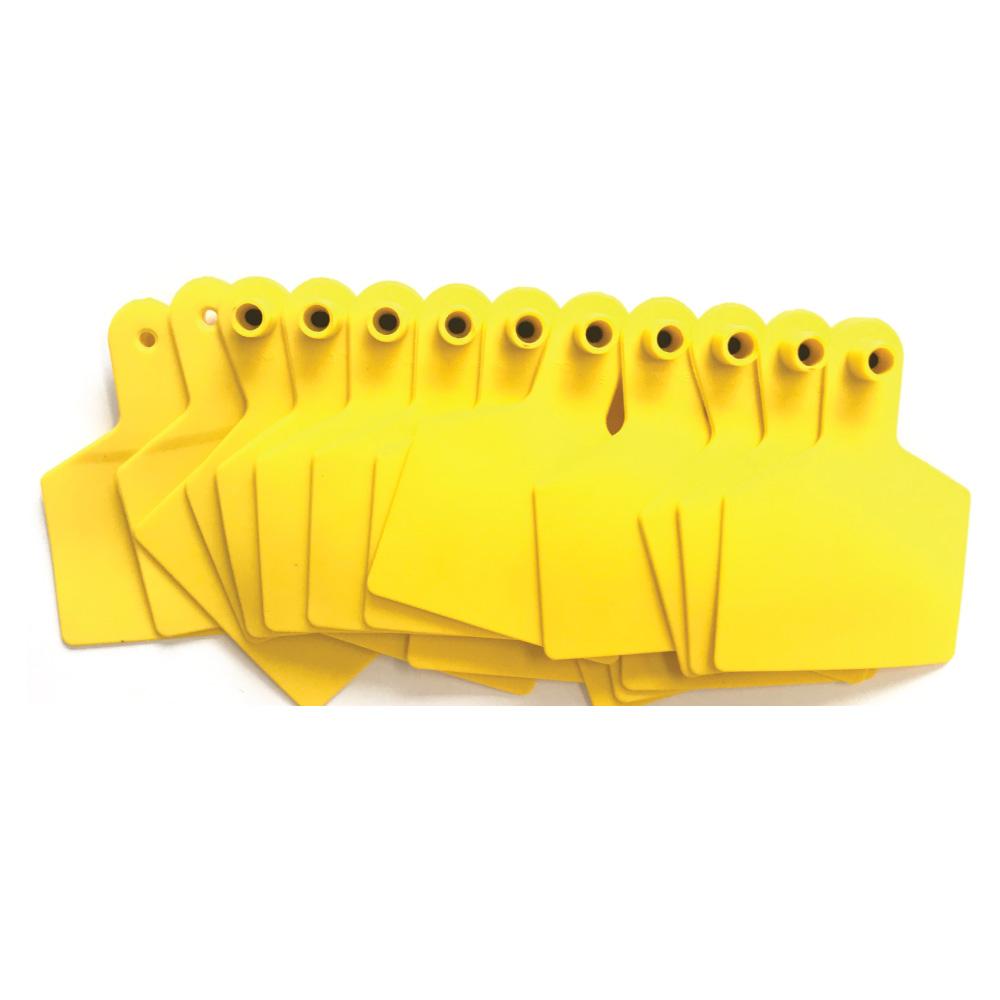 100x Yellow Large Cattle Ear Tags 7.5x10cm Blank Livestock Labels