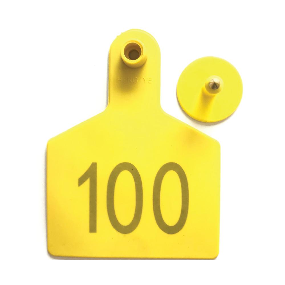 Yellow Large Cattle Ear Tags 1-100 Set 7.5x10cm for Livestock Identification - SuperSaverAU - view 1