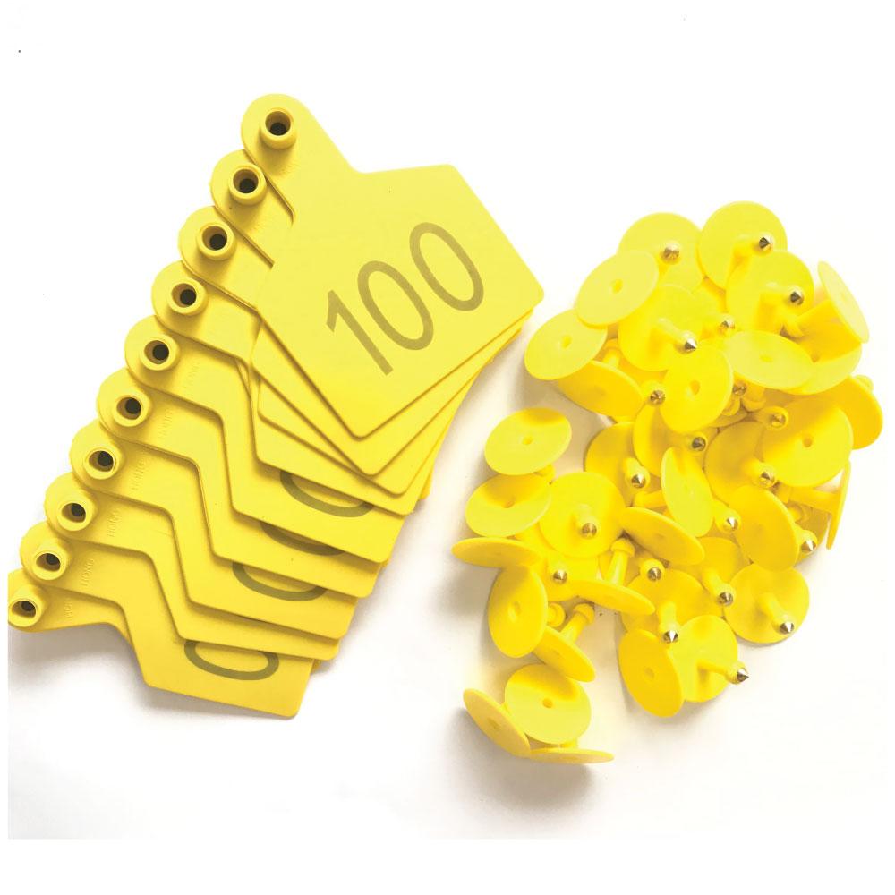 Yellow Large Cattle Ear Tags 1-100 Set 7.5x10cm for Livestock Identification - SuperSaverAU - view 2