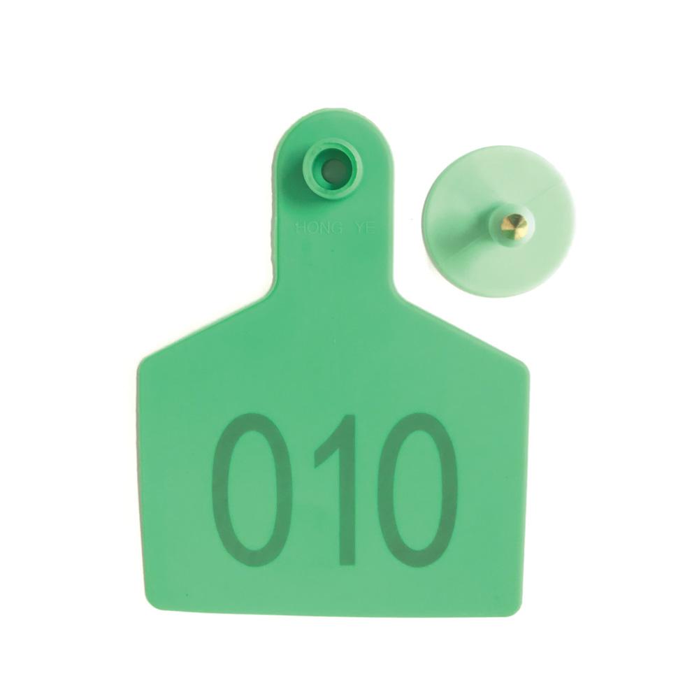 Green Cattle Ear Tags Set 1-100 - 7.5x10cm for Livestock Identification - SuperSaverAU - view 1