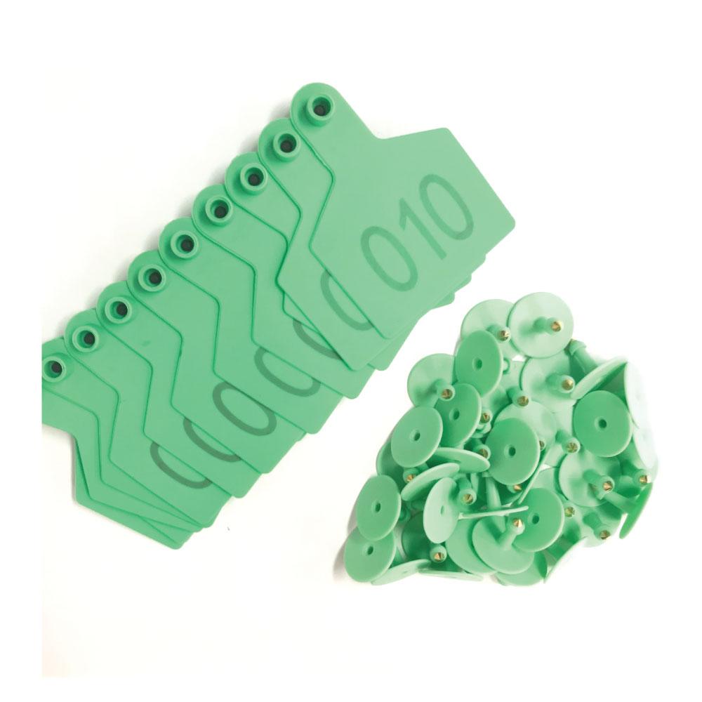 Green Cattle Ear Tags Set 1-100 - 7.5x10cm for Livestock Identification - SuperSaverAU - view 2