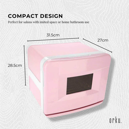 Orku 8L Pink Electric Towel Warmer UV Steriliser Cabinet Salon Heat Sanitiser