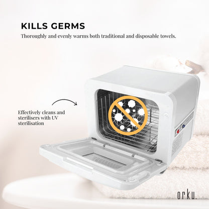 Orku 8L White Electric Towel Warmer UV Steriliser Cabinet Salon Heat Sanitiser