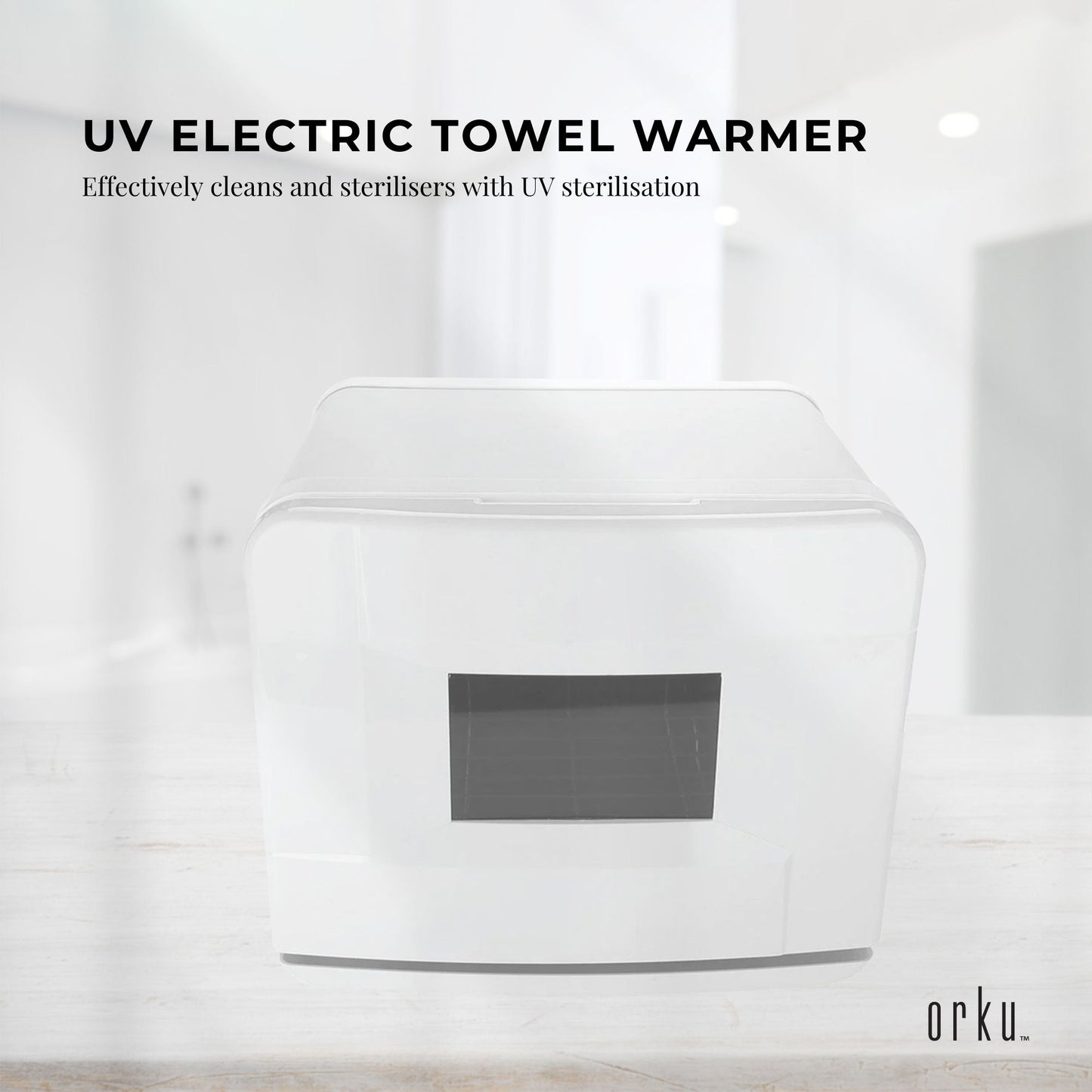 Orku 8L White Electric Towel Warmer UV Steriliser Cabinet Salon Heat Sanitiser