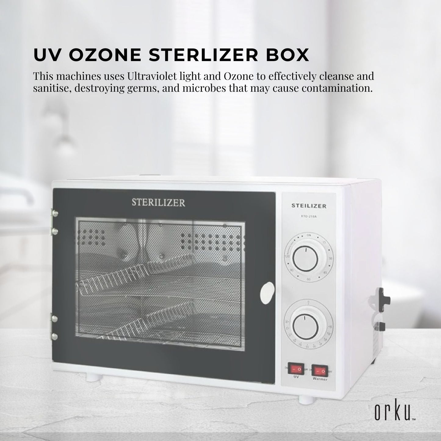 Orku 20L Ozone UV Steriliser Box - Beauty Equipment Salon Nail Tools Sterilizer