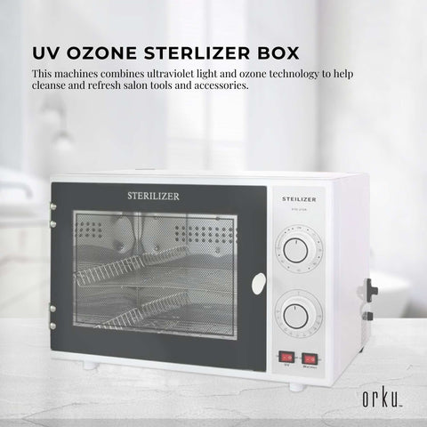 Orku 20L Ozone UV Steriliser Box Stainless Steel Interior Beauty Salon Tools - SuperSaverAU - view 2