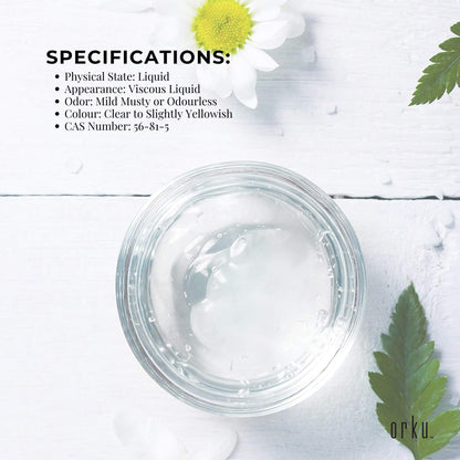 Orku 5L Glycerine 99.9% Pure USP Food + Cosmetic Grade – Vegetable Glycerol