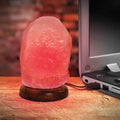 Himalayan Salt Collective USB Red LED Mini Natural Rock Salt Lamp 11.5cm - SuperSaverAU - view 2