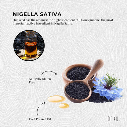 Orku 100ml Pure Ethiopian Black Seed Oil - Cold Pressed, Non-Refined, Vegan