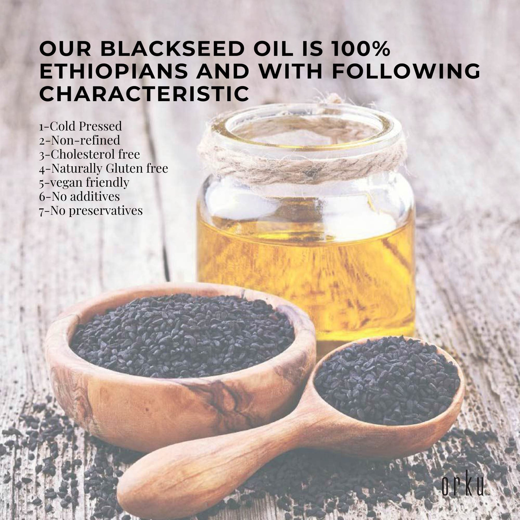 Orku 100ml Pure Ethiopian Black Seed Oil - Cold Pressed, Non-Refined, Vegan - SuperSaverAU - view 6