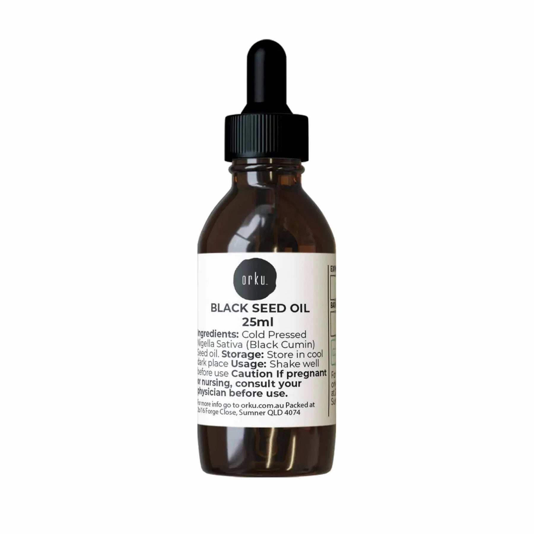 Orku 25ml Pure Ethiopian Black Seed Oil - Cold Pressed, Non-Refined, Vegan