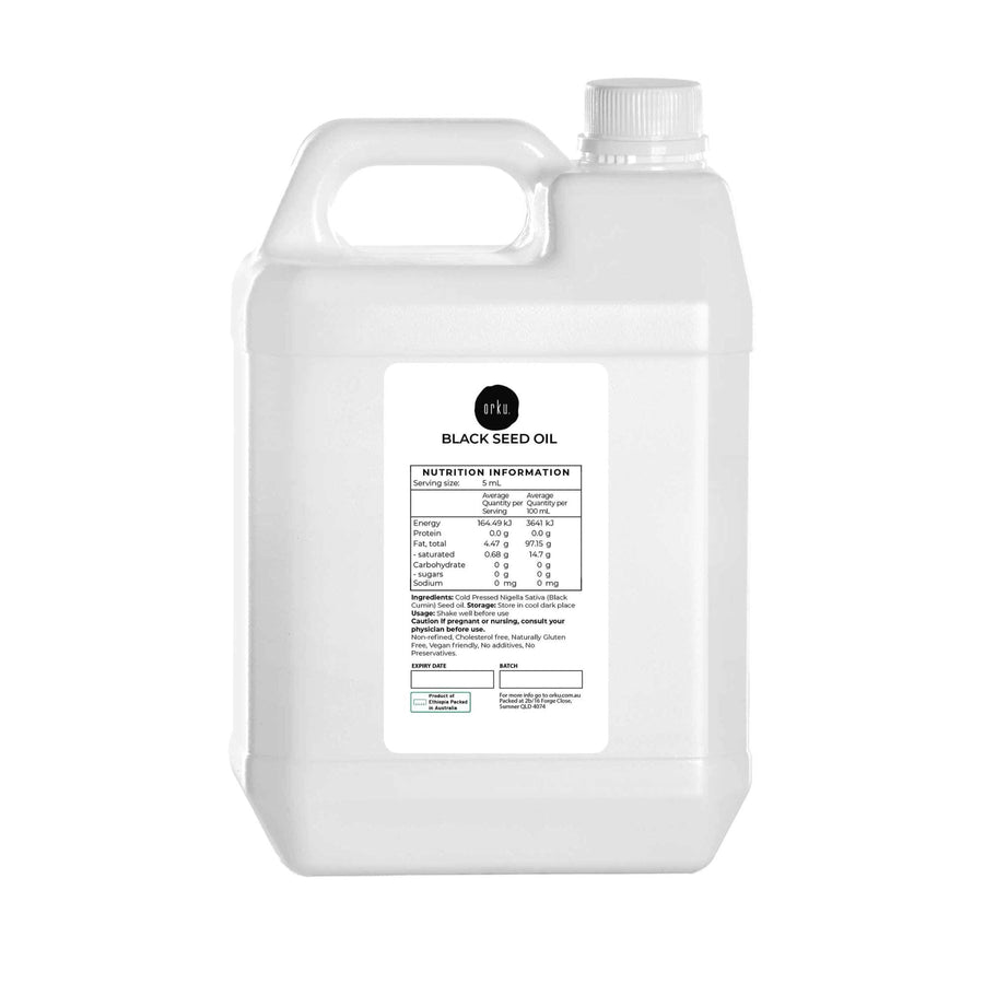 Orku 5L Pure Black Seed Oil - 100% Ethiopian Cold Pressed, Non-Refined, Vegan - SuperSaverAU - view 1