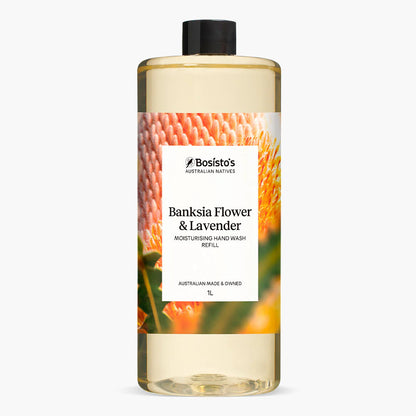 Bosisto's 1L Banksia Flower Lavender Hand Wash Refill - Vegan, Soap Free