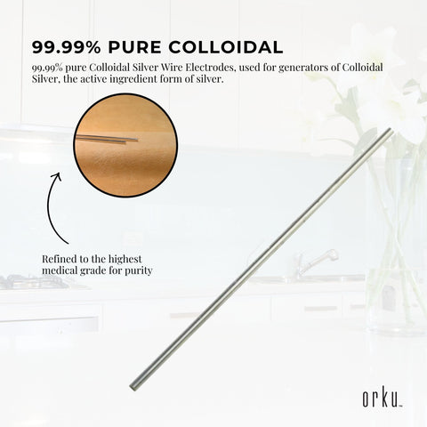 99.99% Pure Colloidal Silver Wire Electrodes 2x 8" 18 Gauge Soft Temper - SuperSaverAU - view 2