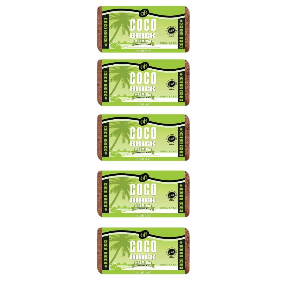 Nutrifield Coco Brick 5 x 650g Premium Coir Peat Organic Plant Growth Media - SuperSaverAU - view 1