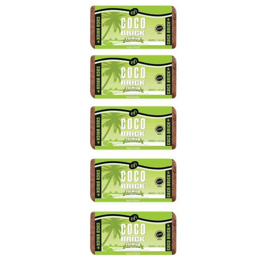 Nutrifield Coco Brick 5 x 650g Premium Coir Peat Organic Plant Growth Media - SuperSaverAU - view 1