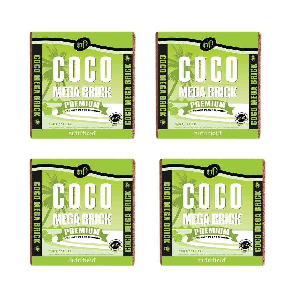 Nutrifield 4x 5Kg Coco Brick Premium Coir for Plant Growth, RHP Certified - SuperSaverAU - view 1