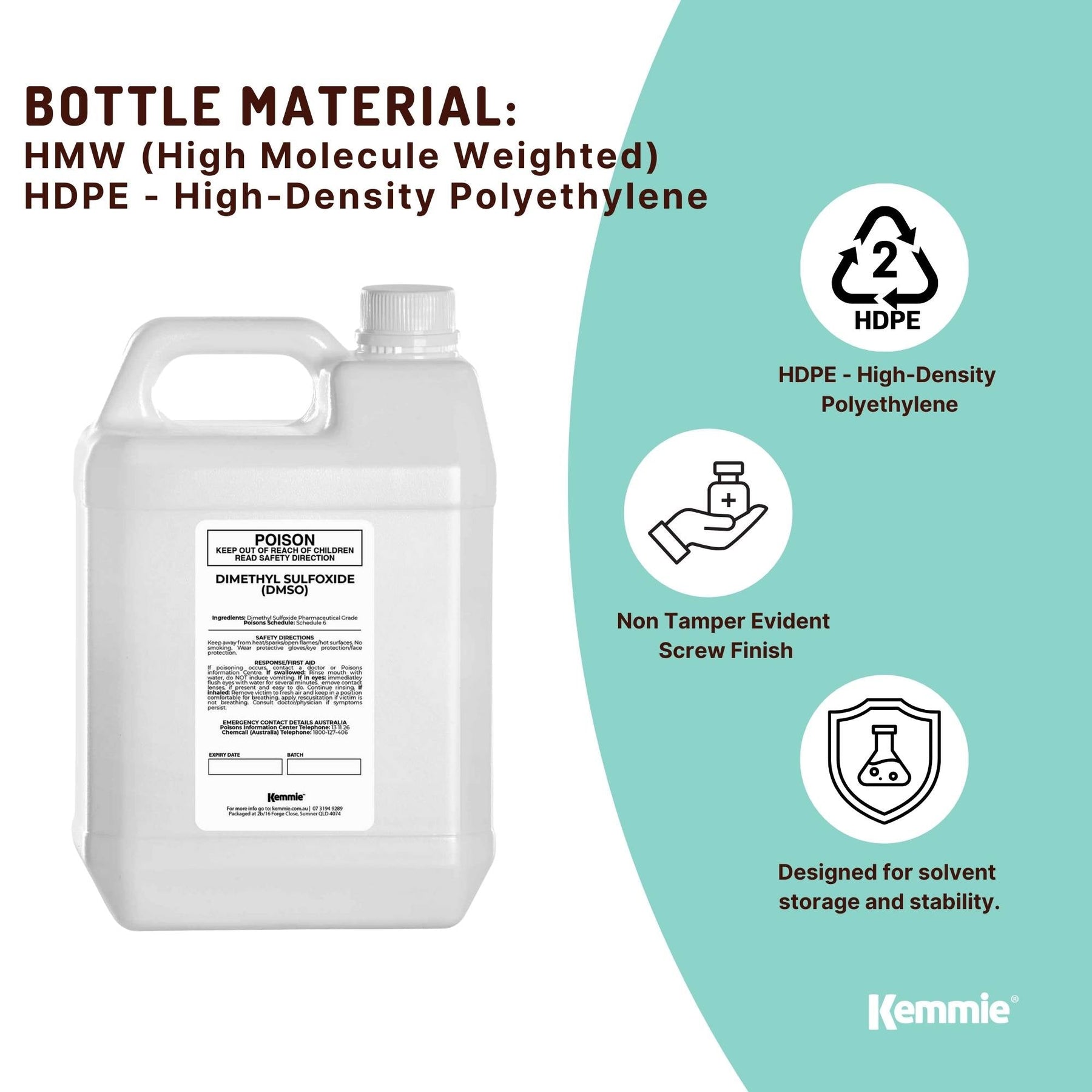 99.9% Pure DMSO Liquid Dimethyl Sulfoxide 5L Pharmaceutical Grade Solvent - SuperSaverAU - view 3