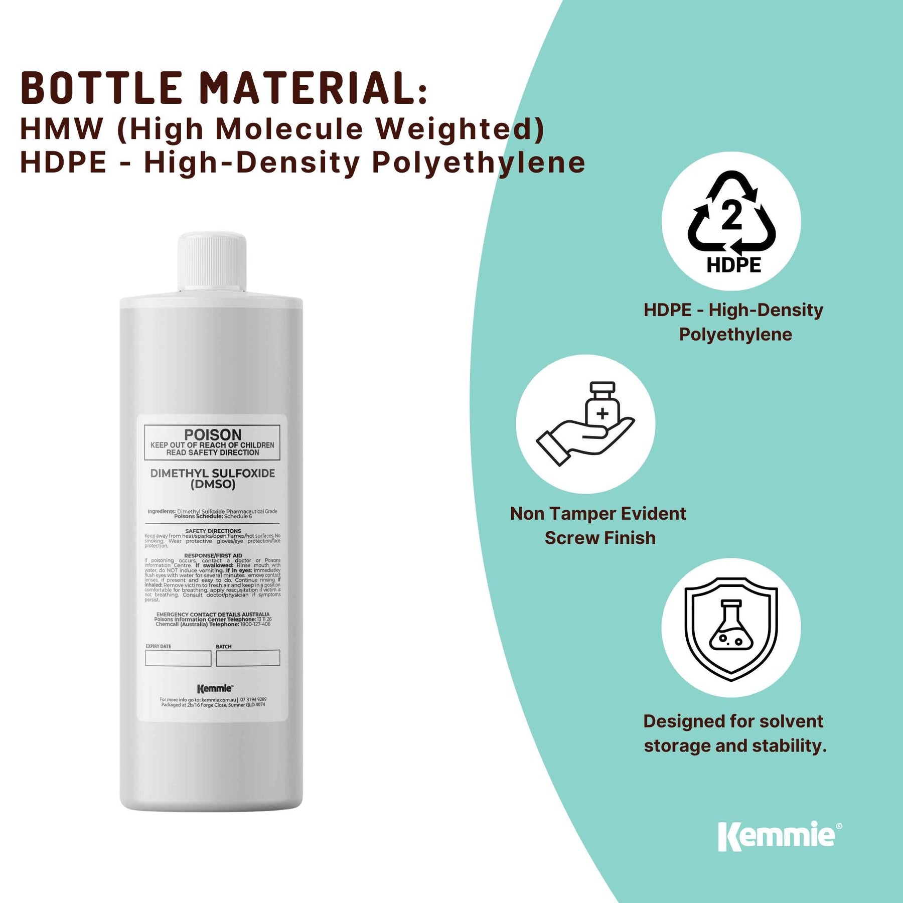 99.9% Pure Pharmaceutical Grade DMSO Liquid 250ml - Dimethyl Sulfoxide - SuperSaverAU - view 1