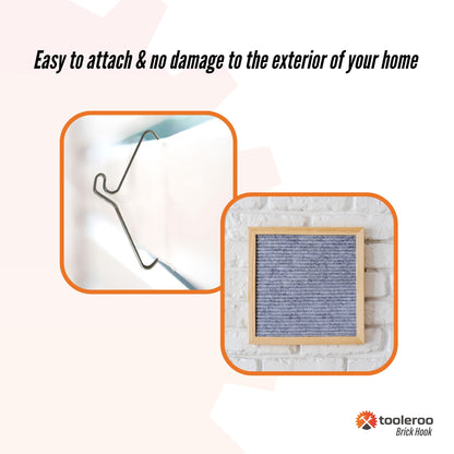 The Brick Hook 5 Pack 76mm Wall Clips Hangers for Pictures & Pot Plants