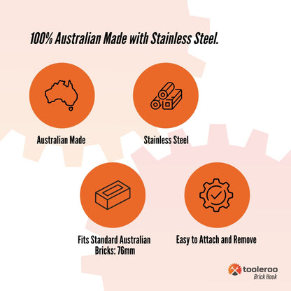 The Brick Hook 5 Pack 76mm Wall Clips Hangers for Pictures & Pot Plants