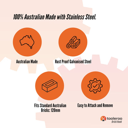 The Brick Hook 5 Pack 120mm (4.7") Spring Steel Clips for Hanging Plants & Pictures