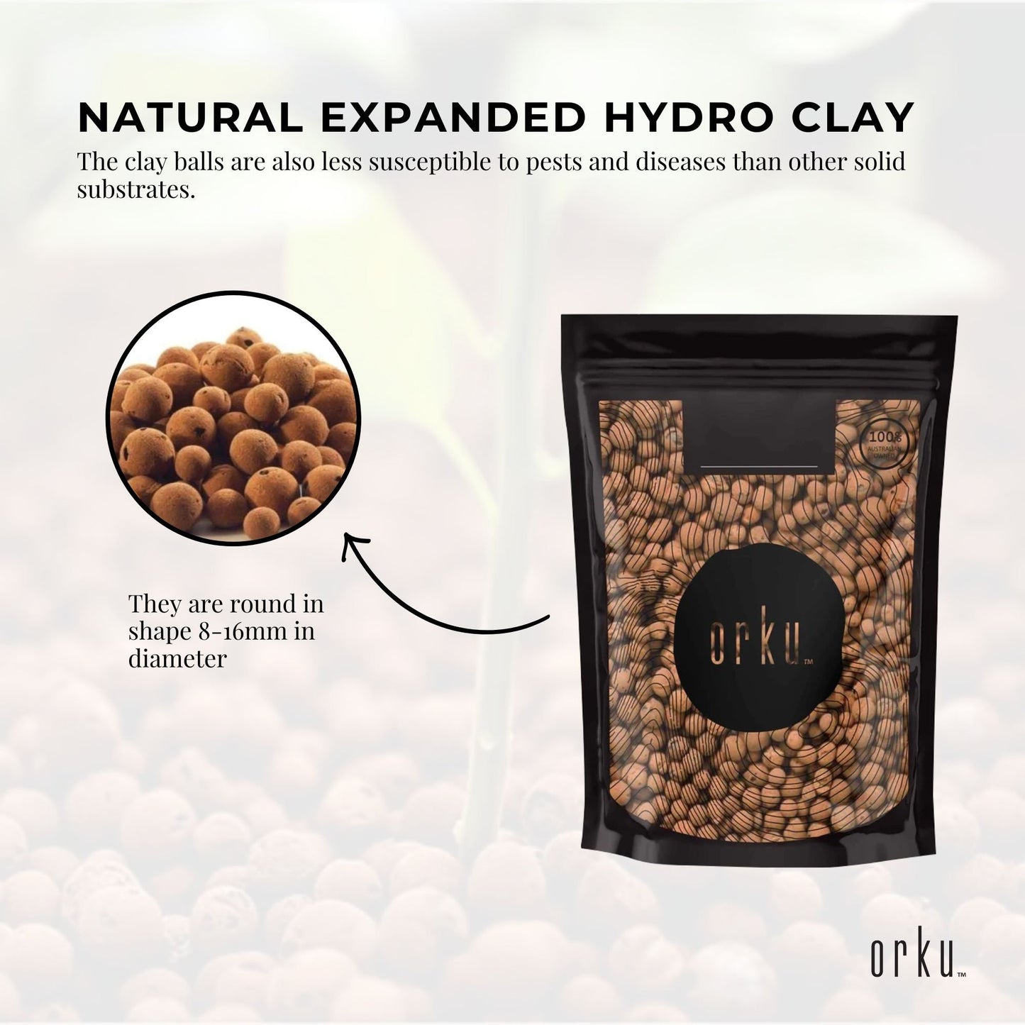 Hydro Clay 1L Organic Expanded Clay Balls for Hydroponic Plant Growth