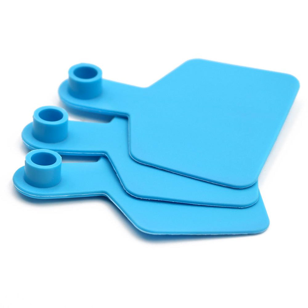 Cattle Ear Tags 100x Medium Blue 6x7.5cm Blank Livestock Labels with Pins