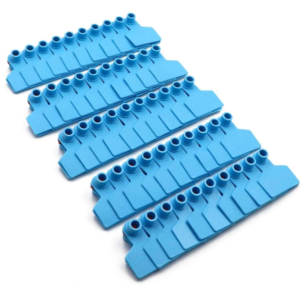Cattle Ear Tags 100x 5x4cm Blue Small Blank Livestock Label for Goats, Pigs