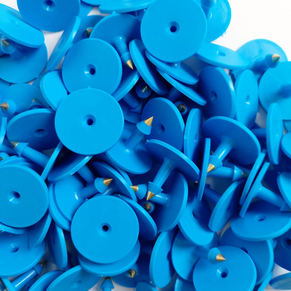 Cattle Ear Tags Set - 100x Round Blue Blank Tags for Pig Sheep Goat