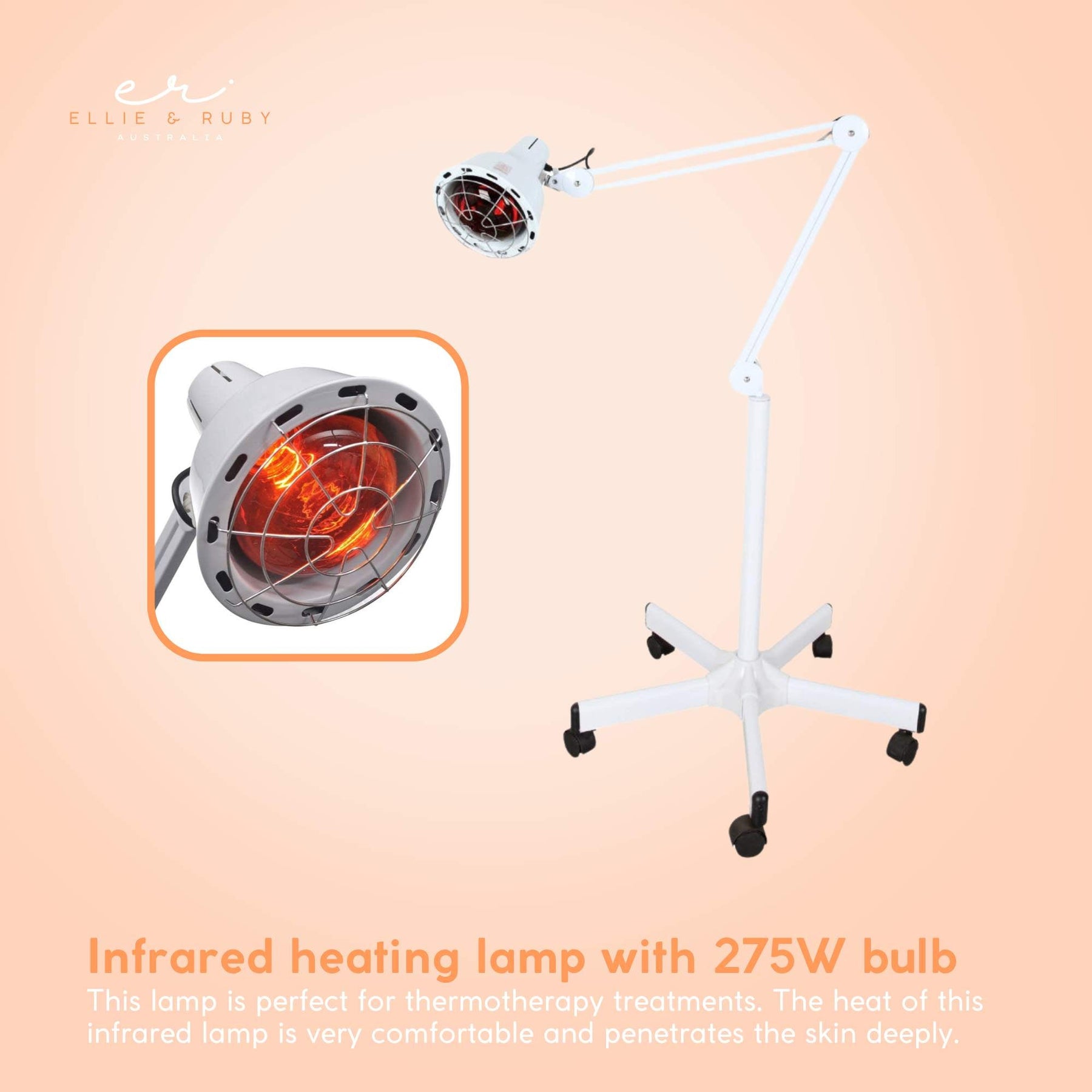 Infrared Heat Floor Lamp 275W Mobile Dimmable Salon Home Thermotherapy Treatment - SuperSaverAU - view 3