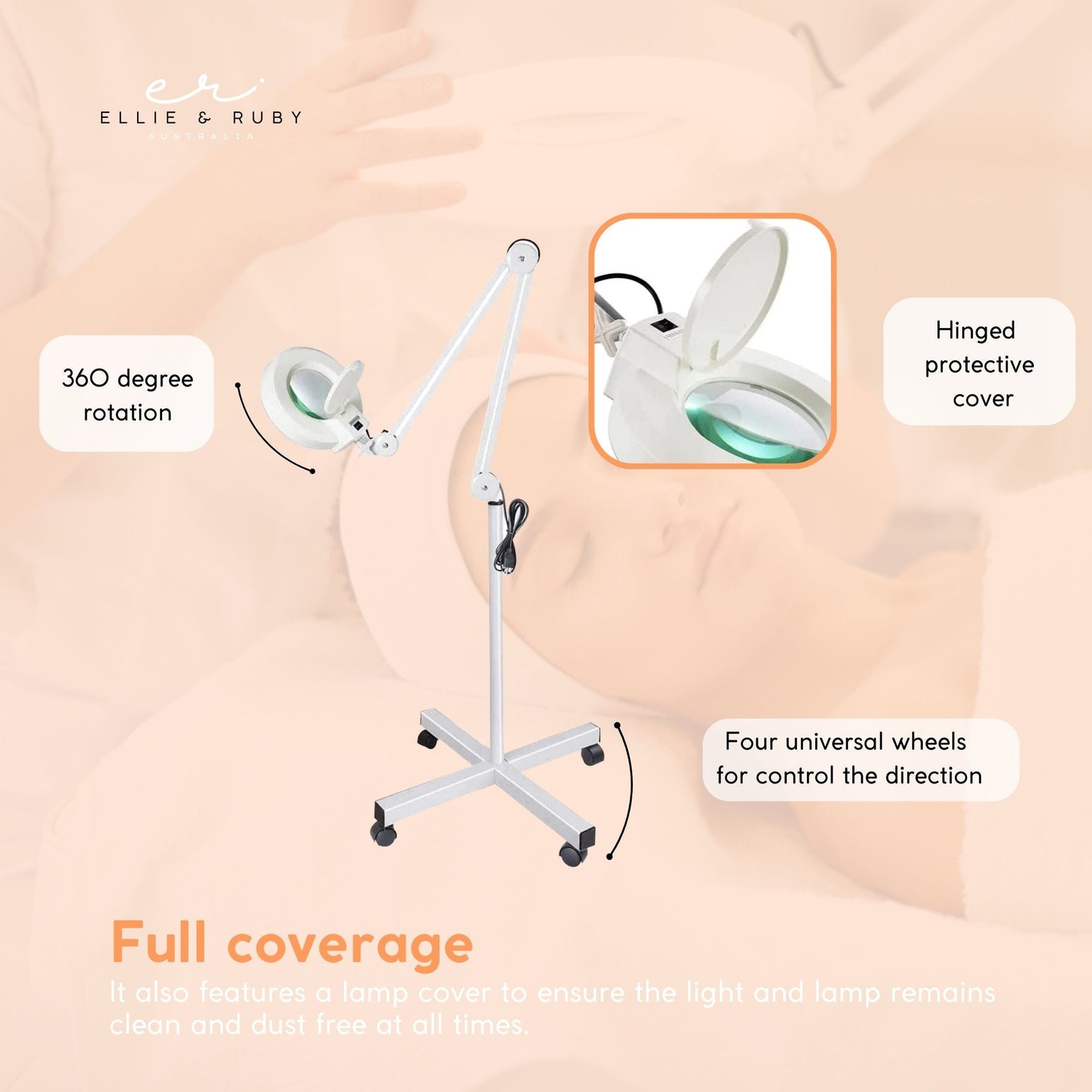 5x Magnifying Lamp Fluorescent Salon Light Glass Beauty Floor Stand Magnifier - SuperSaverAU - view 4