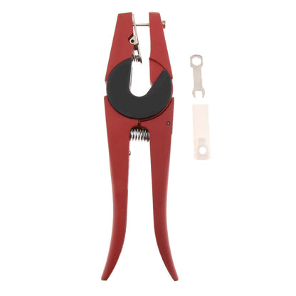 Red Ear Tag Applicator Pliers - 15cm Metal Livestock Cattle Punch Tool