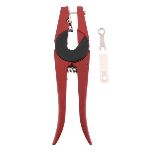 Red Ear Tag Applicator Pliers - 15cm Metal Livestock Cattle Punch Tool
