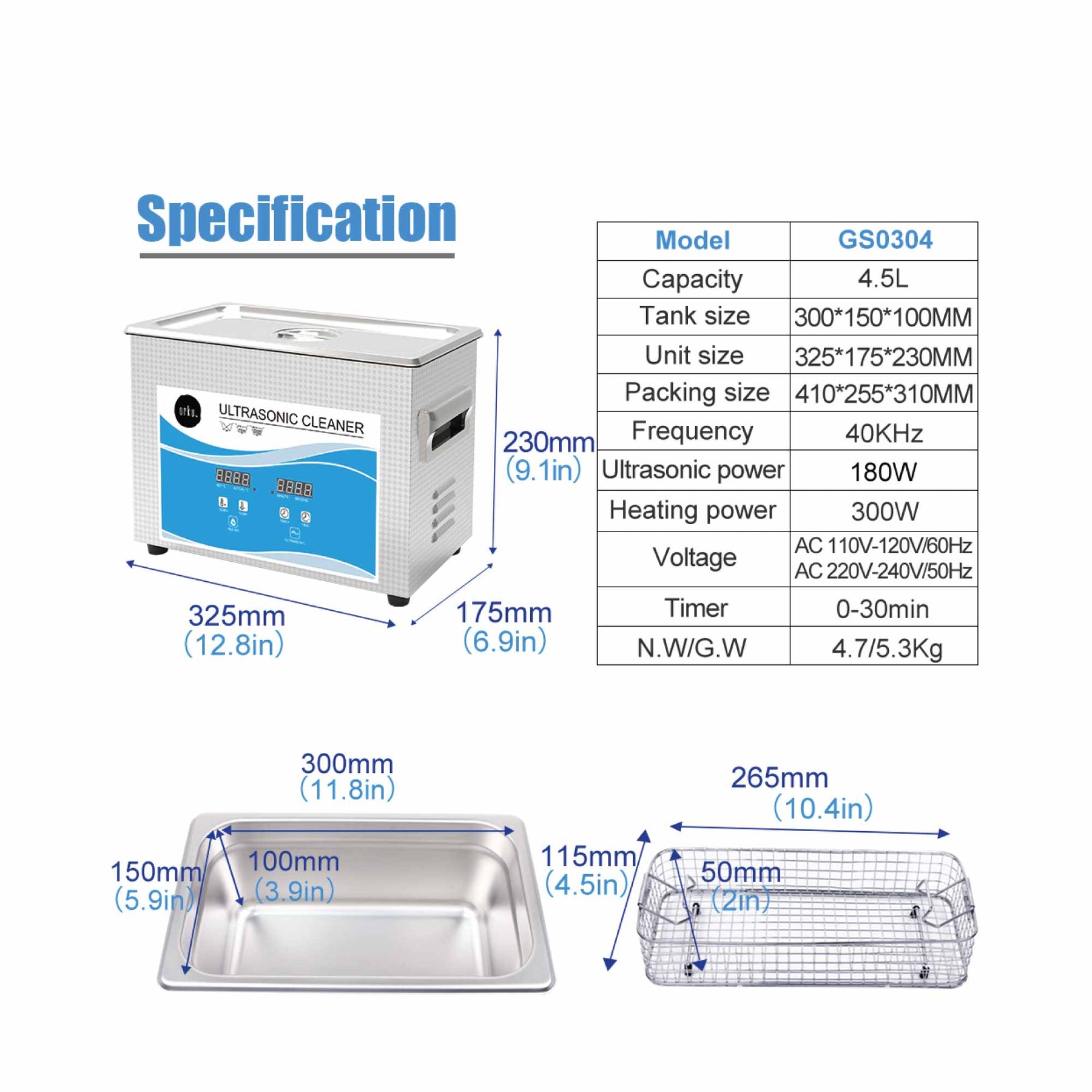 4.5L Digital Ultrasonic Cleaner - Ultra Sonic Bath Jewellery Cleaning - SuperSaverAU - view 8