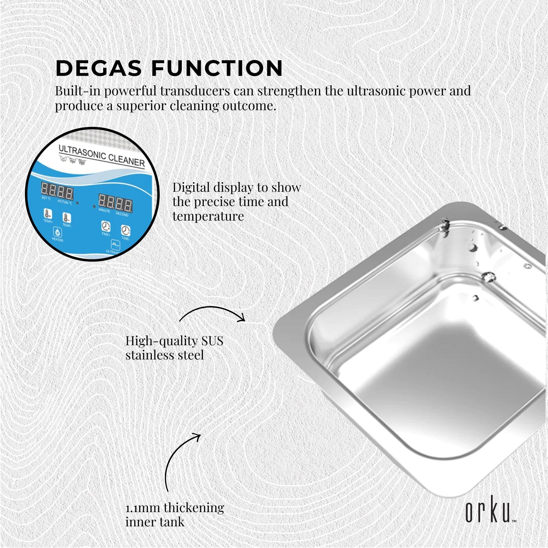 Premium 2L Digital Ultrasonic Cleaner with Degas Function 40kHz