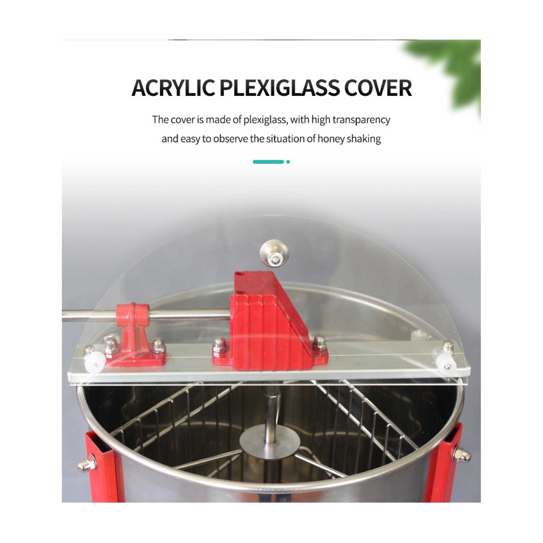 3 Frame Stainless Steel Honey Extractor Manual Spinner with Acrylic Lids - SuperSaverAU - view 5