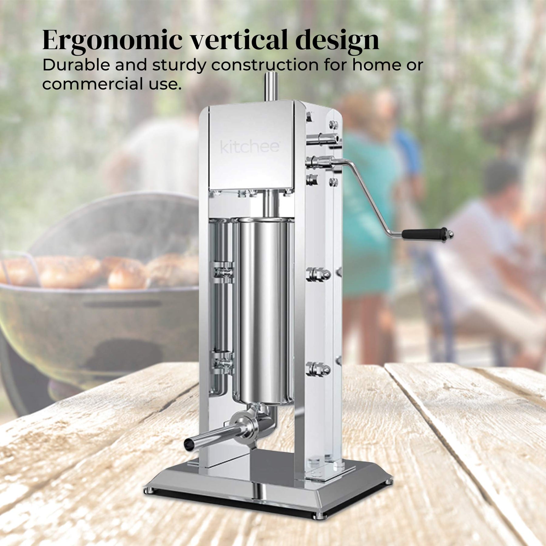 5L Manual Vertical Sausage Filler - Stainless Stuffer Meat Press Machine - SuperSaverAU - view 5