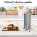 7L Manual Vertical Sausage Filler - Stainless Stuffer Meat Press Machine - SuperSaverAU - view 2